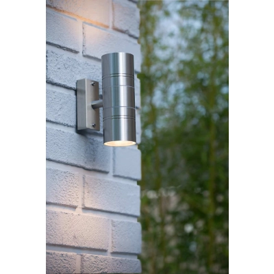 lafabryka.pl Kinkiet ARNE-LED Ø 6,3 cm LED GU10 2x5W 2700K IP44 Satin Chrome 14867/11/12 Lucide
